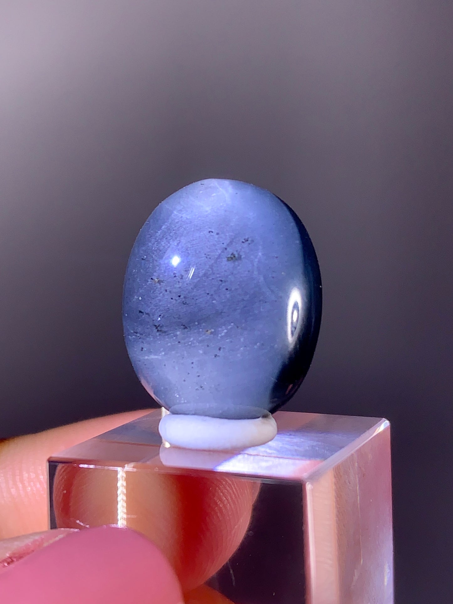 High-Quality Blue Amphibole Polished Cabochon from Brazil