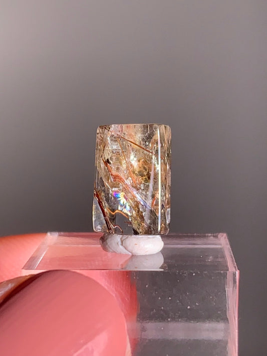 Madagascar Polished Red Copper Rutile with Shimmery Mica