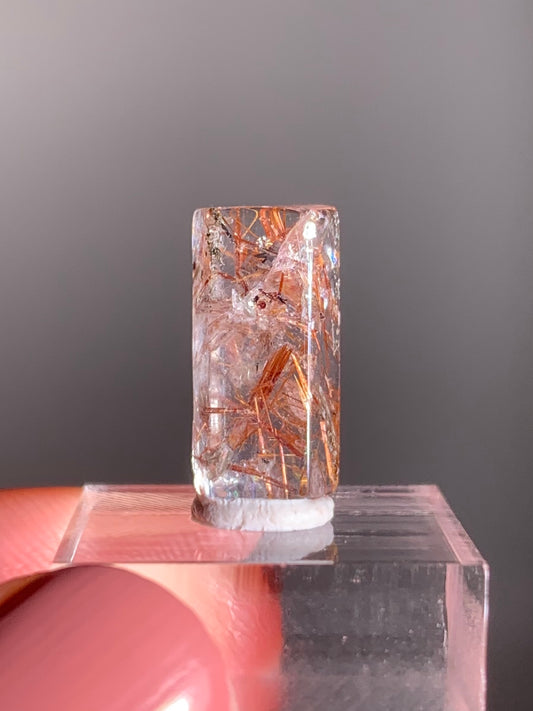Madagascar Polished Red Copper Rutile with Shimmery Mica