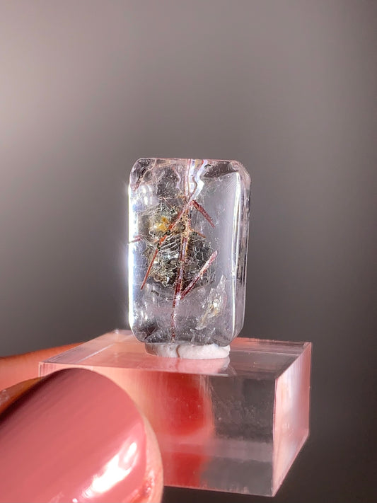 Madagascar Polished Red Copper Rutile with Shimmery Mica