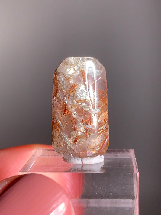 Madagascar Polished Red Copper Rutile with Shimmery Mica