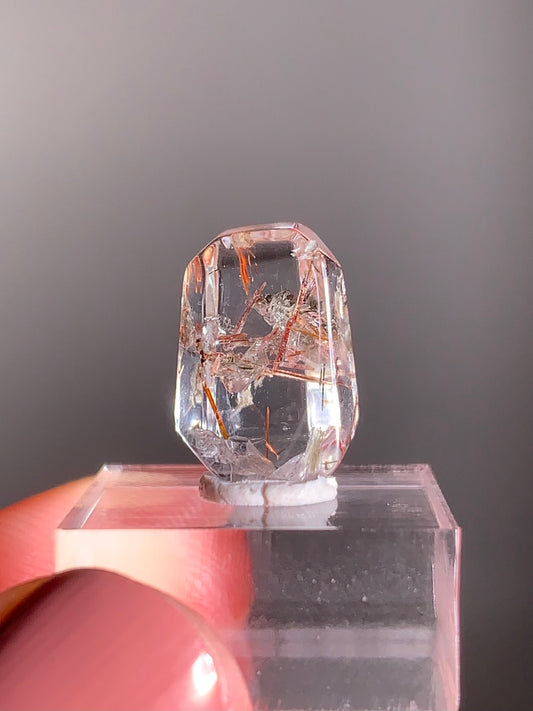 Madagascar Polished Red Copper Rutile with Shimmery Mica