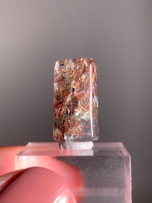 Madagascar Polished Red Copper Rutile with Shimmery Mica