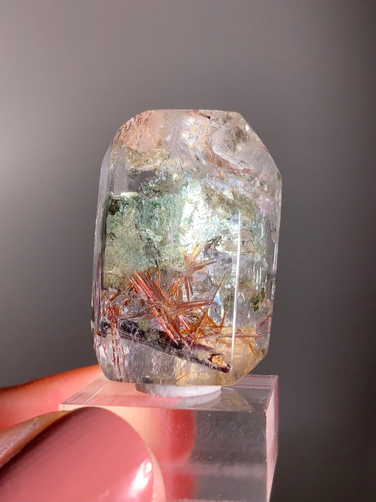 Madagascar Polished Red Copper Rutile with Shimmery Mica