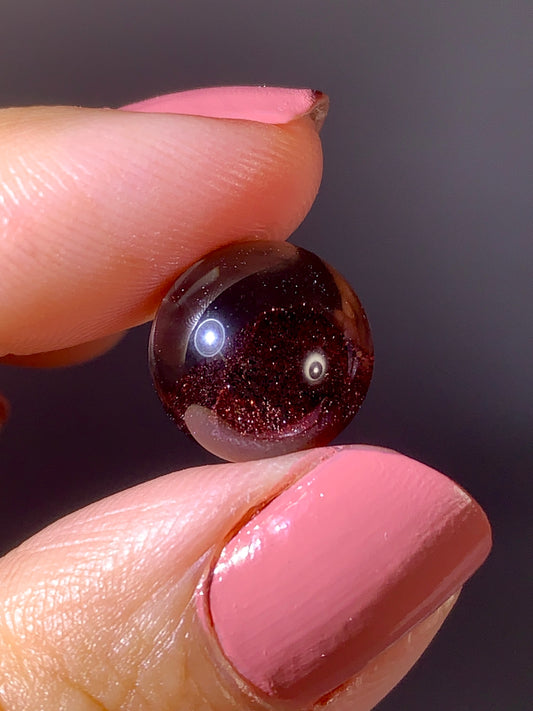 Collector’s Piece Rare Wine-Red Glittery Sand Hematite Phantom Quartz Sphere from Madagascar