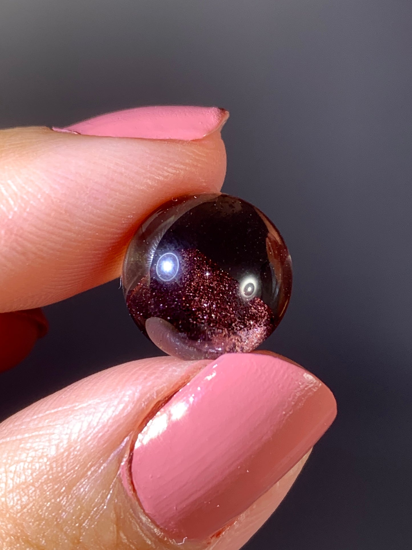 Collector’s Piece Rare Wine-Red Glittery Sand Hematite Phantom Quartz Sphere from Madagascar