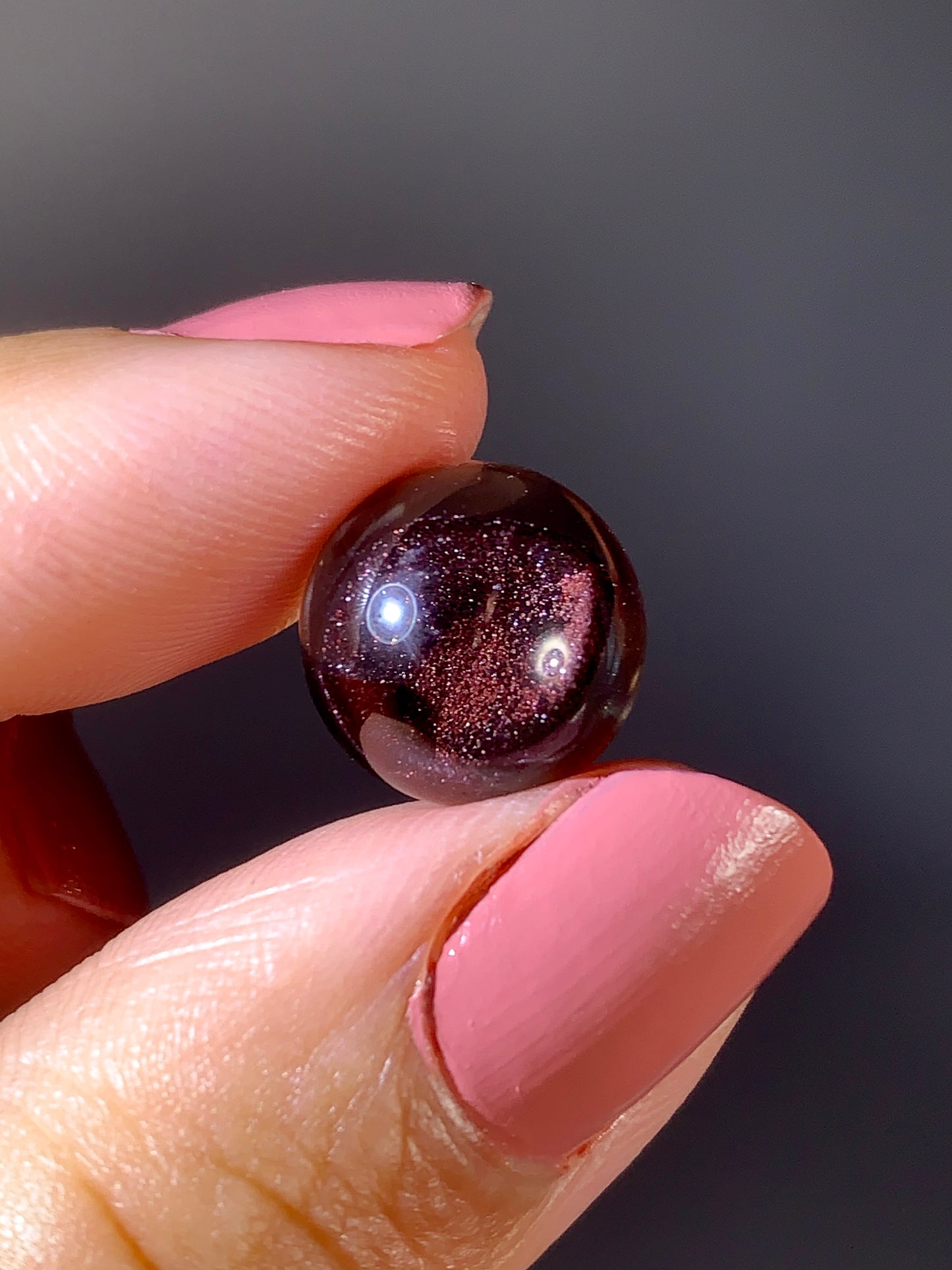 Collector’s Piece Rare Wine-Red Glittery Sand Hematite Phantom Quartz Sphere from Madagascar