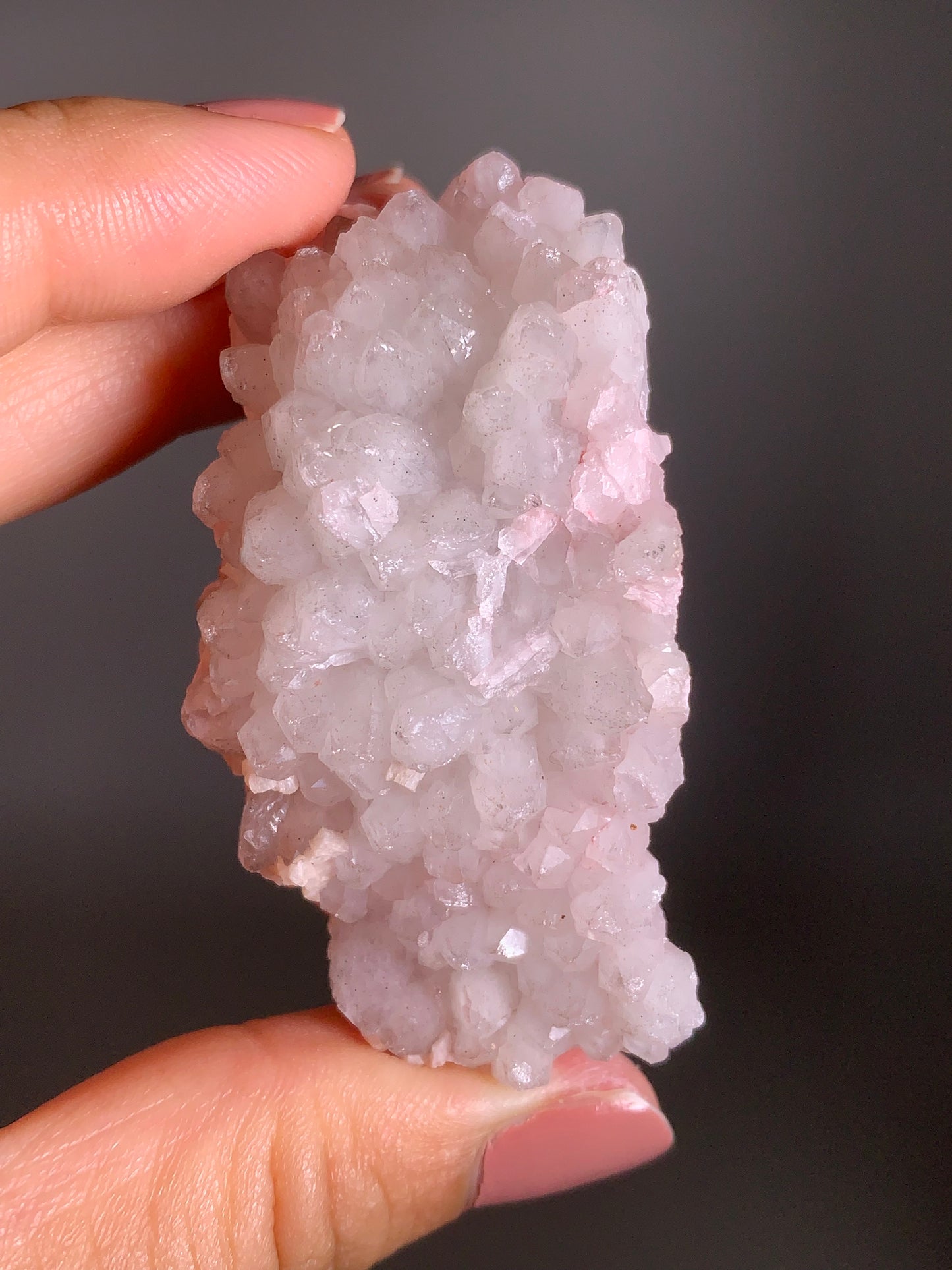 Pink Dolomite on Quartz with Pyrite Sprinkle