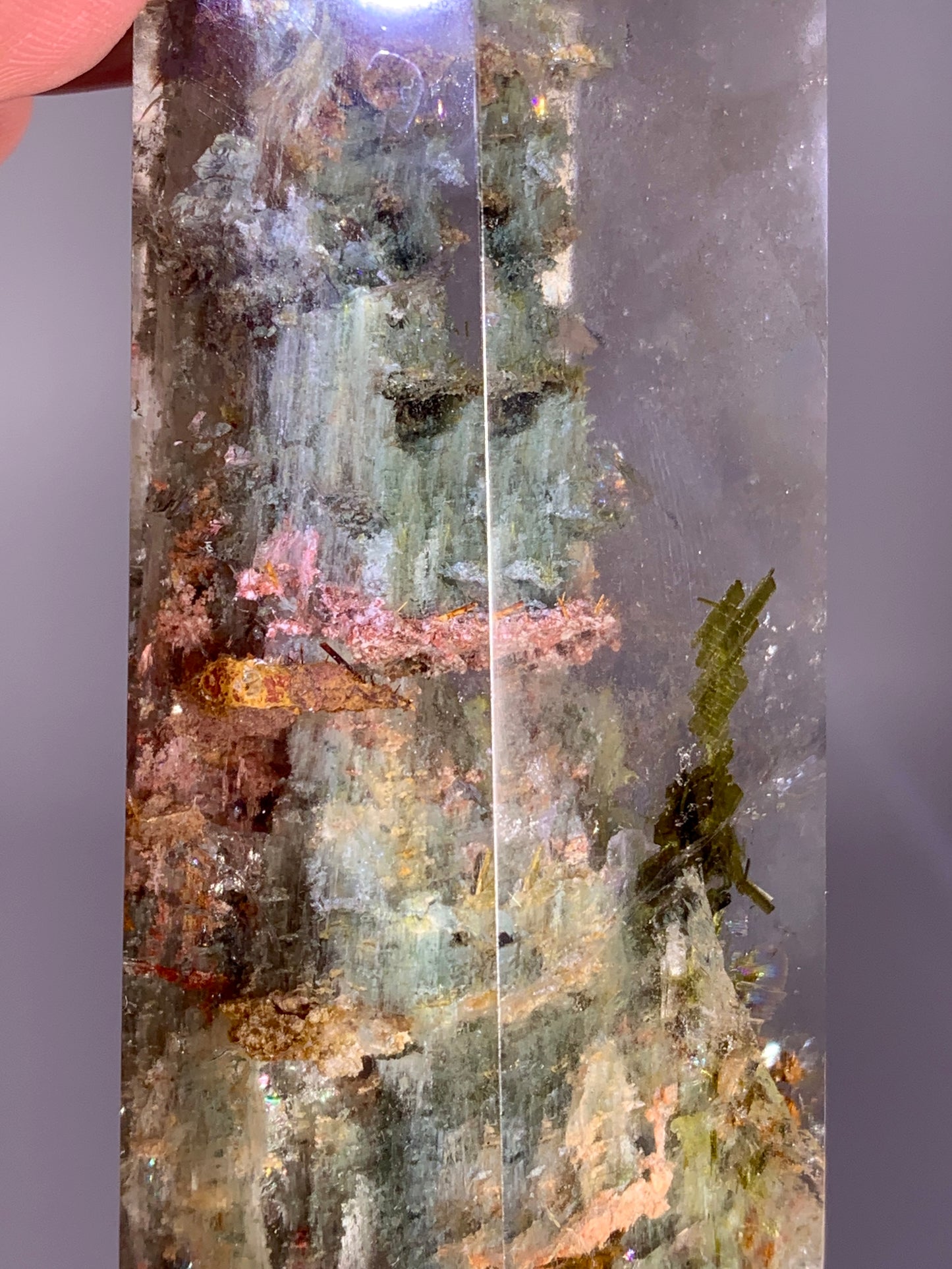 Collector’s Grade Large Colorful Garden Quartz Tower with Epidote and Tourmaline from Zambia