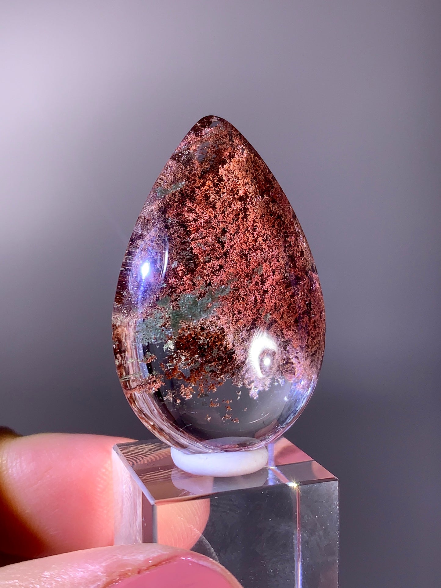 High-Quality Four Season Garden Quartz Polished Teardrop from Brazil