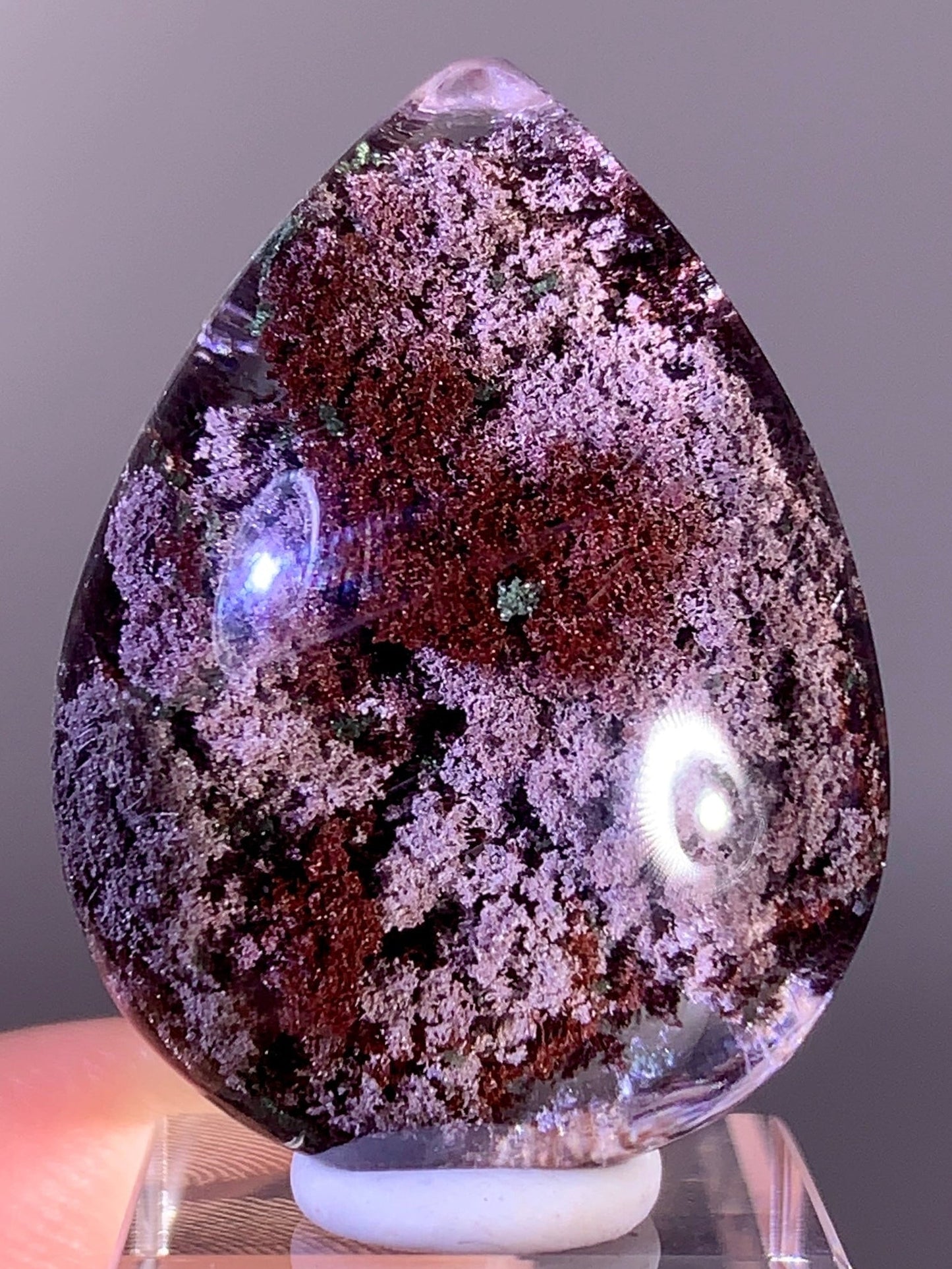 High-Quality Four Season Garden Quartz Polished Teardrop from Brazil