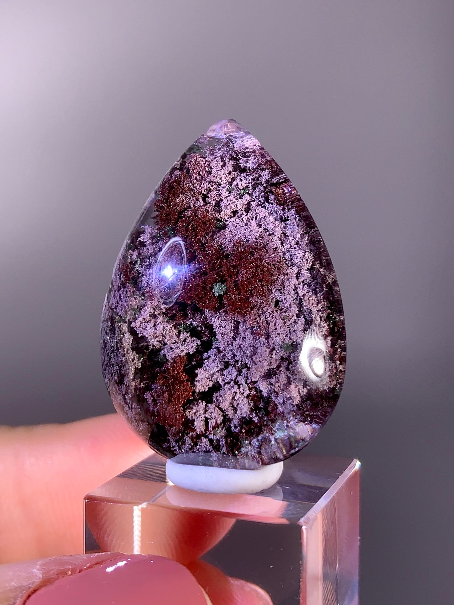 High-Quality Four Season Garden Quartz Polished Teardrop from Brazil
