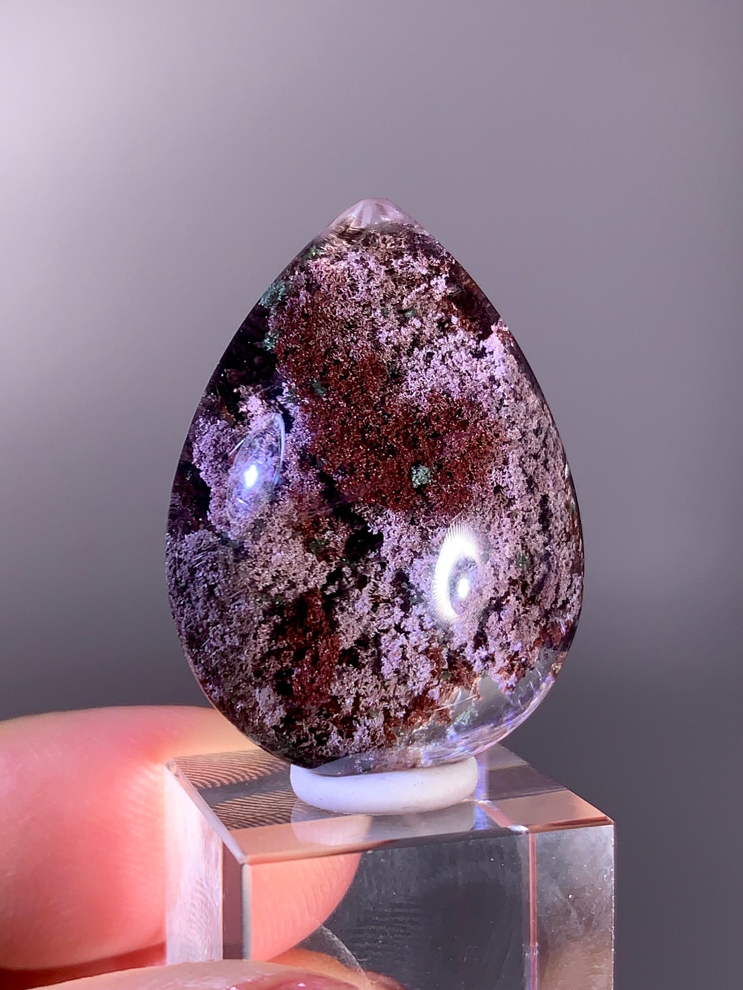 High-Quality Four Season Garden Quartz Polished Teardrop from Brazil