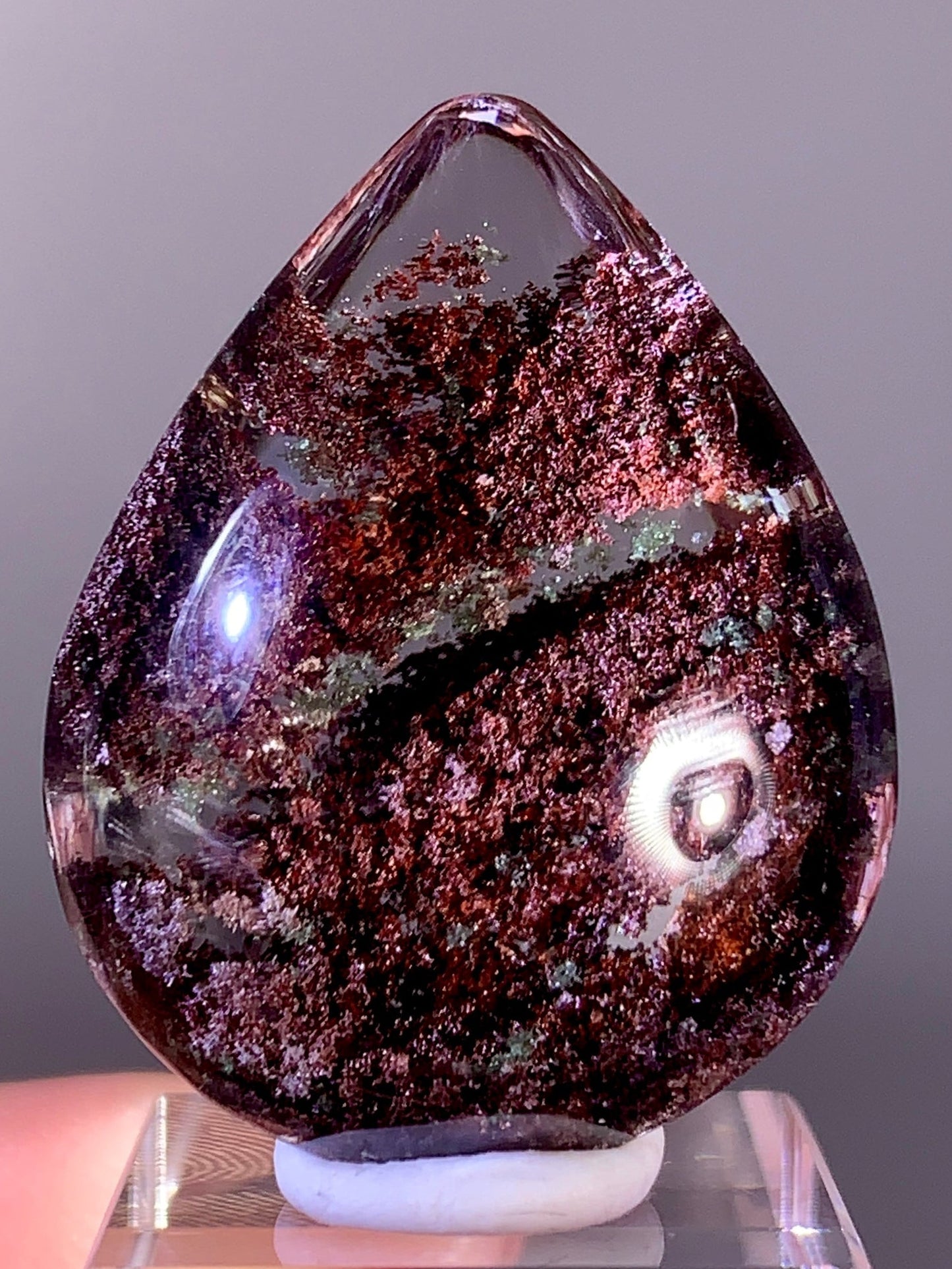 High-Quality Four Season Garden Quartz Polished Teardrop from Brazil