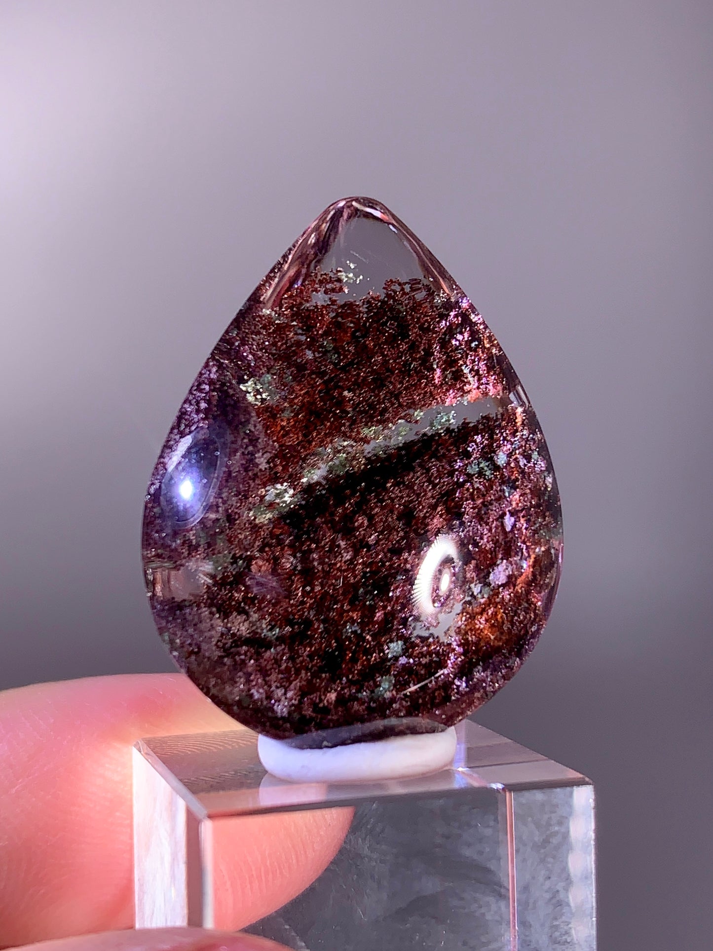 High-Quality Four Season Garden Quartz Polished Teardrop from Brazil