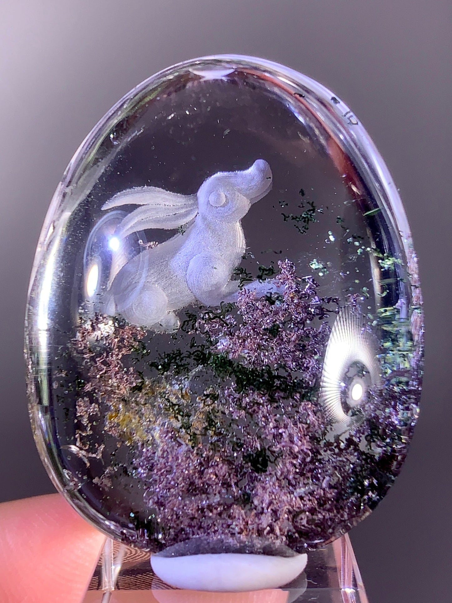 High-Quality Four Season Garden Quartz Carving Polished Teardrop from Brazil
