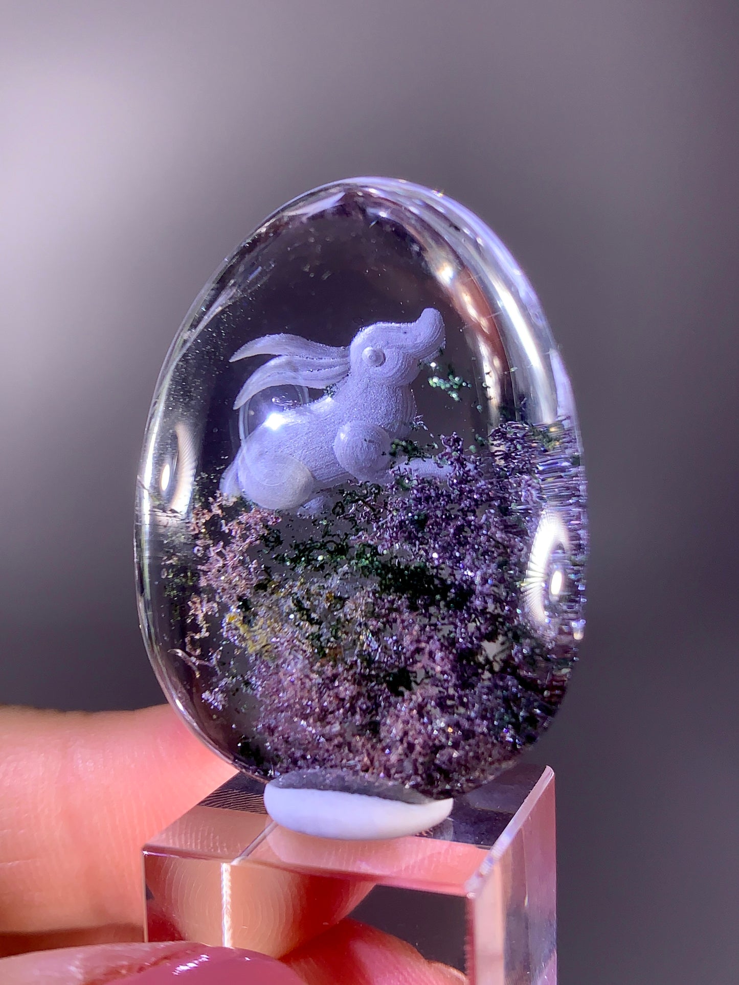High-Quality Four Season Garden Quartz Carving Polished Teardrop from Brazil