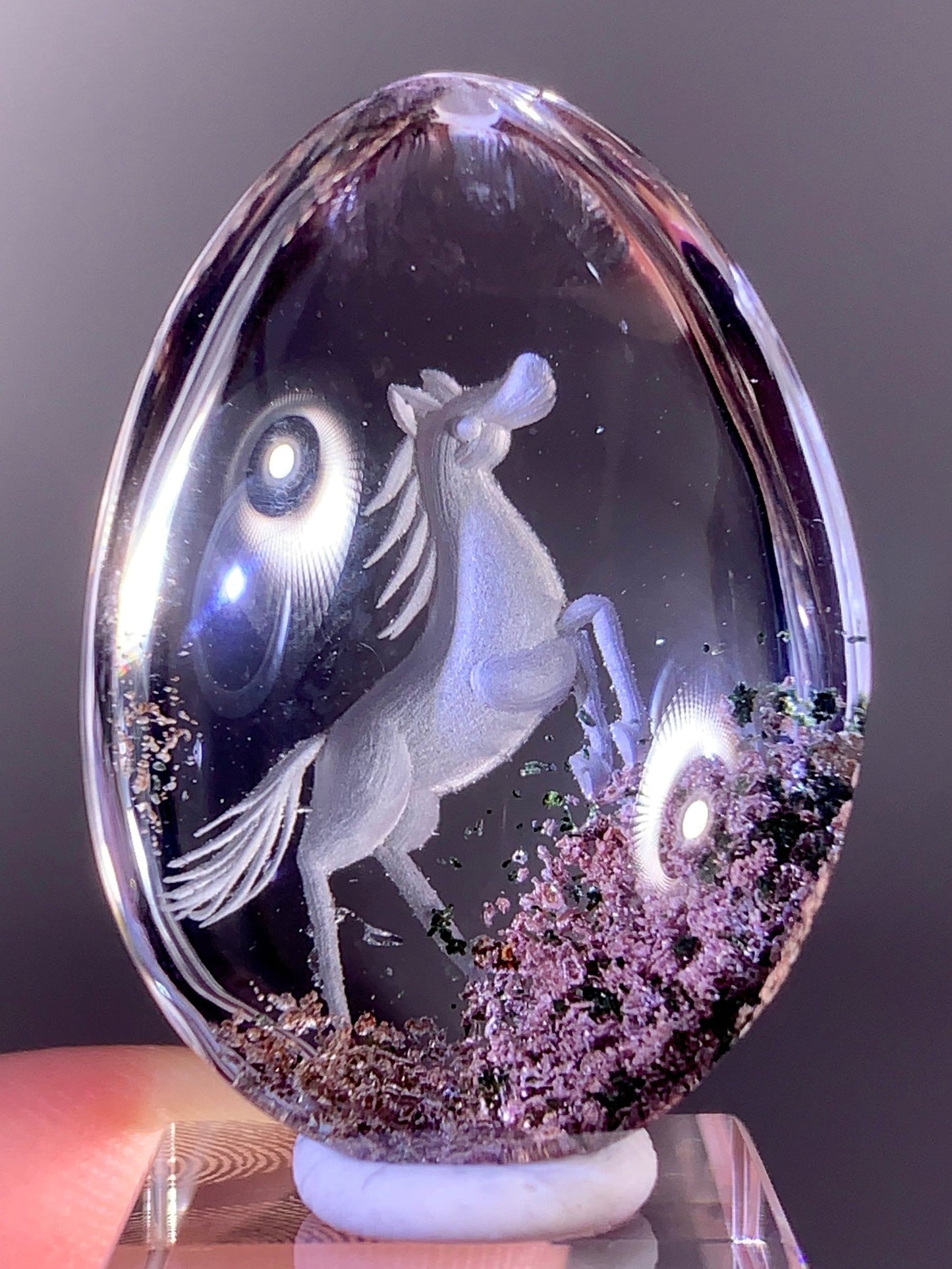 High-Quality Four Season Garden Quartz Carving Polished Teardrop from Brazil