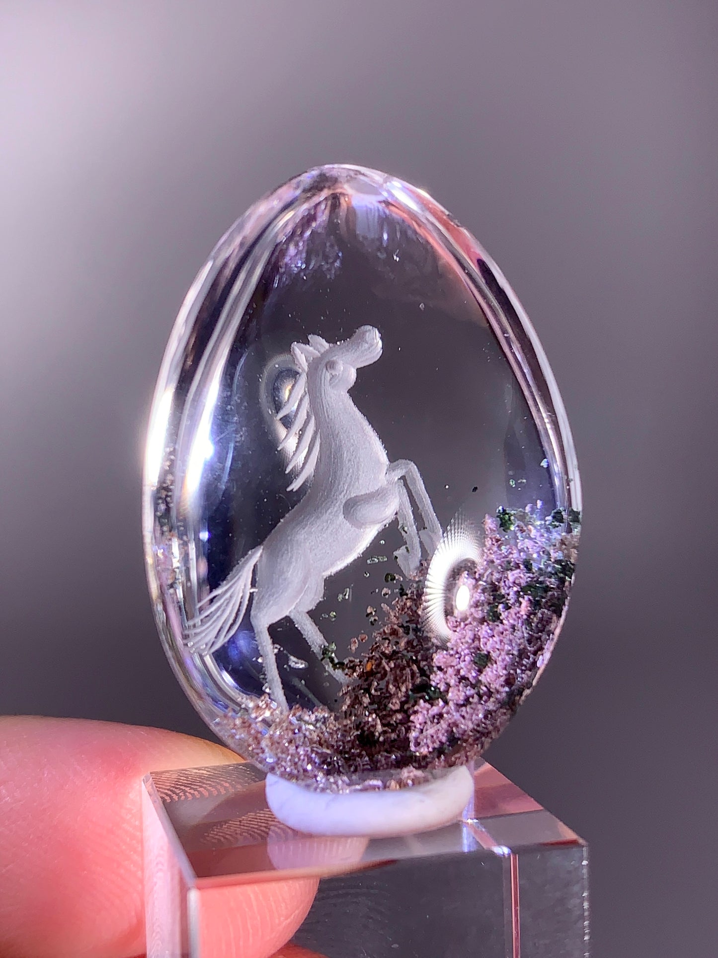 High-Quality Four Season Garden Quartz Carving Polished Teardrop from Brazil