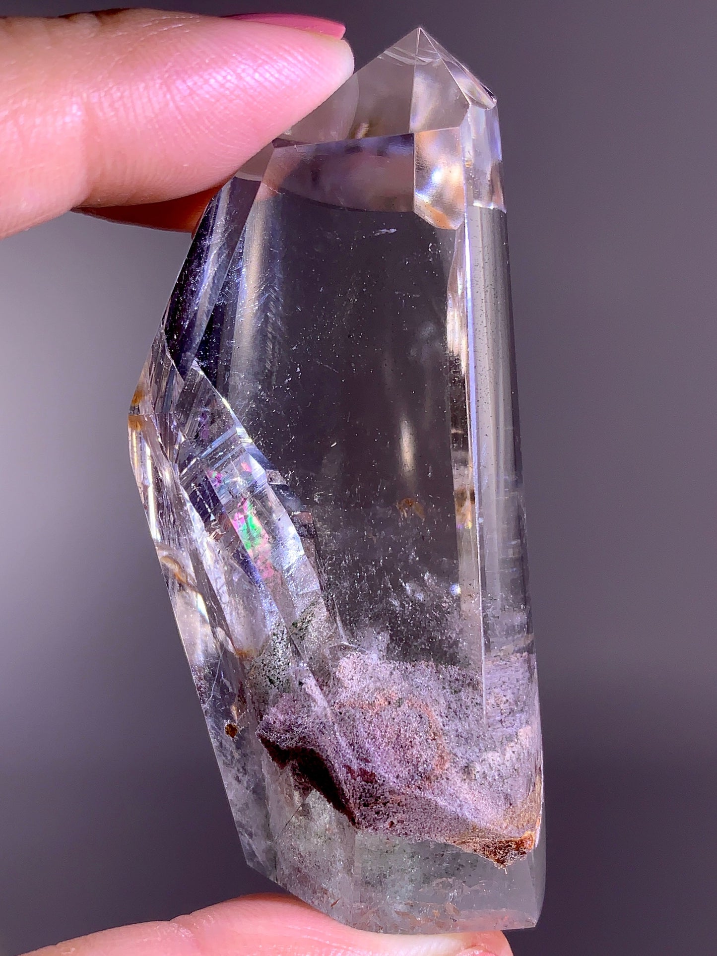 High-Quality Rare Garden Quartz Growing in Garden Quartz with Natural Rainbow Tower from Brazil