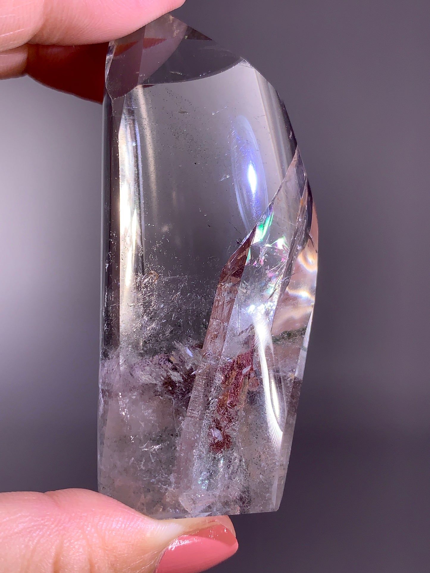 High-Quality Rare Garden Quartz Growing in Garden Quartz with Natural Rainbow Tower from Brazil