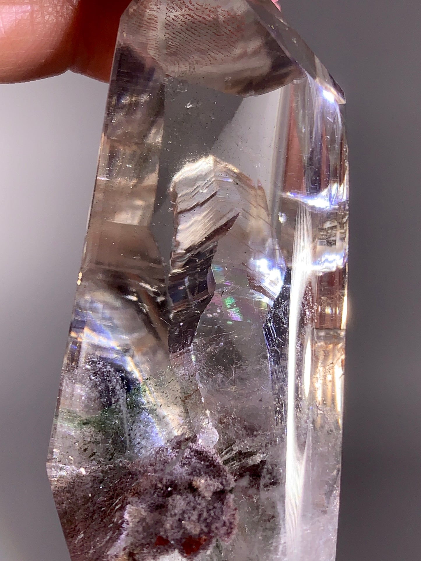 High-Quality Rare Garden Quartz Growing in Garden Quartz with Natural Rainbow Tower from Brazil