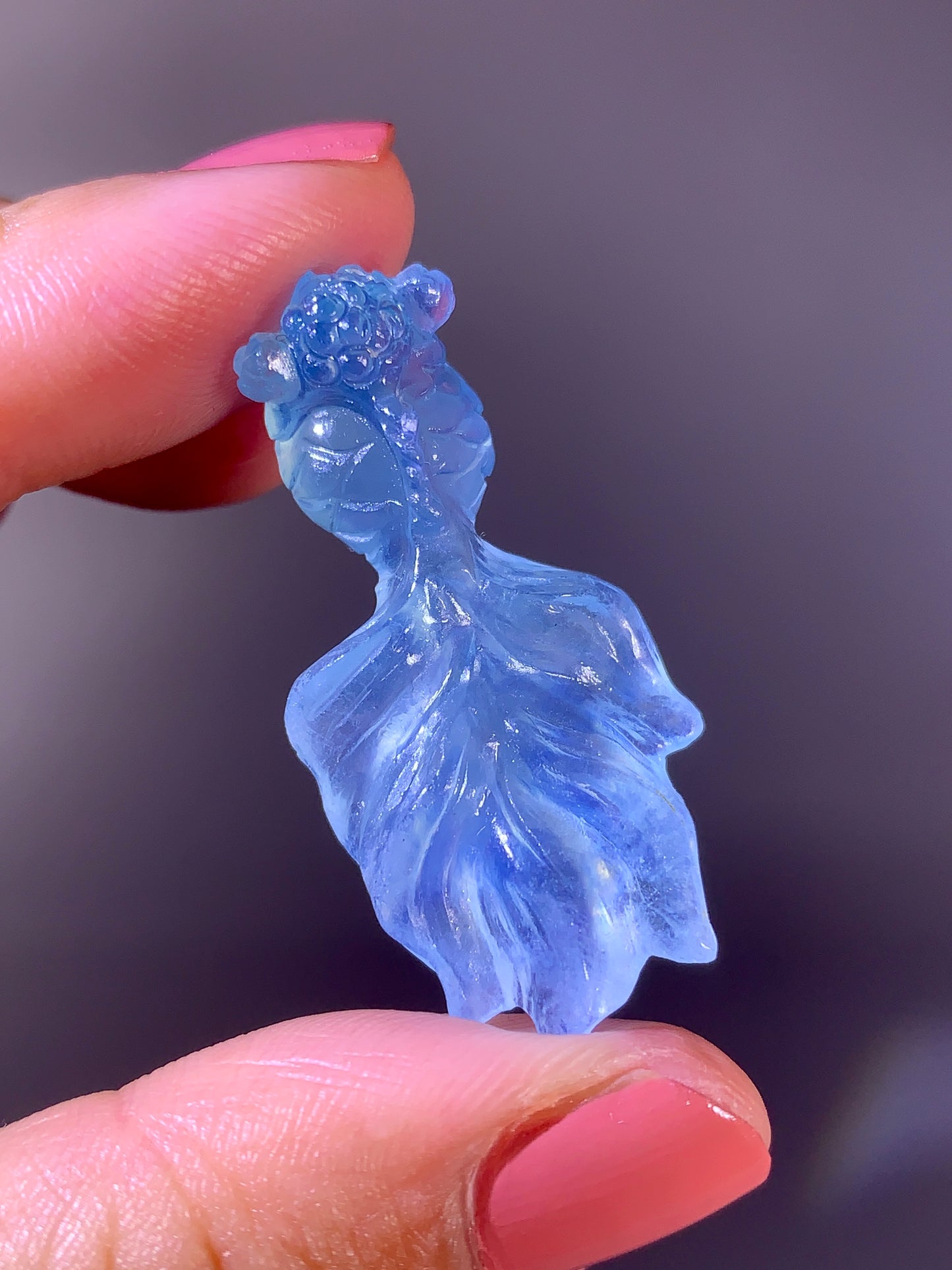 High-Quality Aquamarine Goldfish Carving from Madagascar