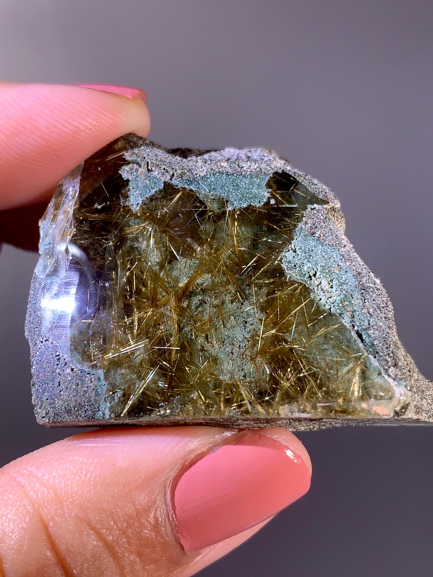 High-Quality Himalaya Green Garden Quartz with Gold Flower Rutile