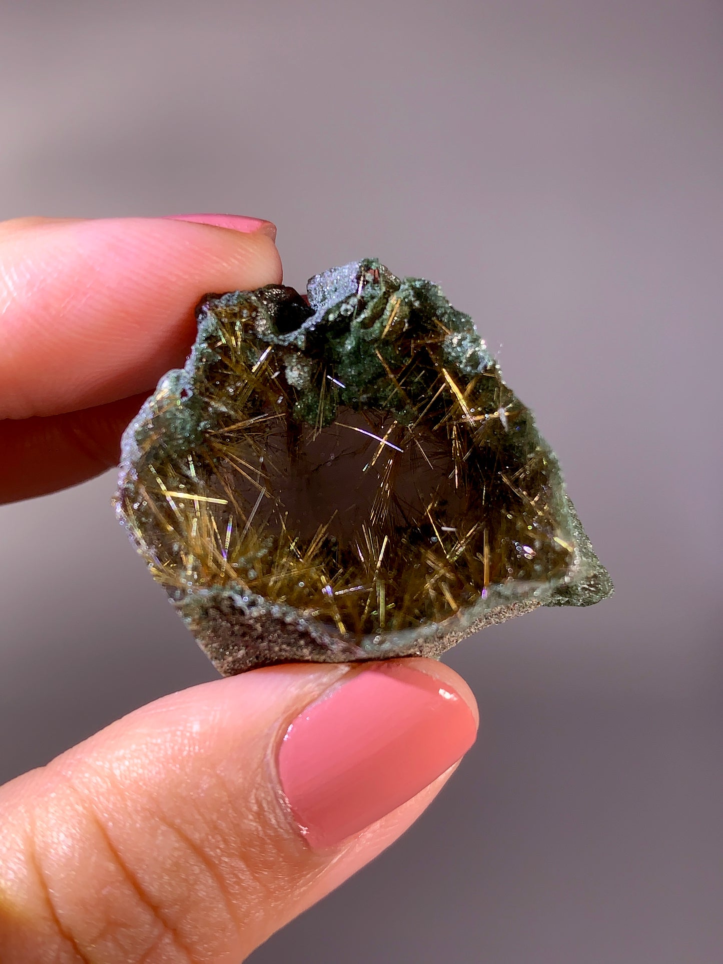 High-Quality Himalaya Green Garden Quartz with Gold Flower Rutile