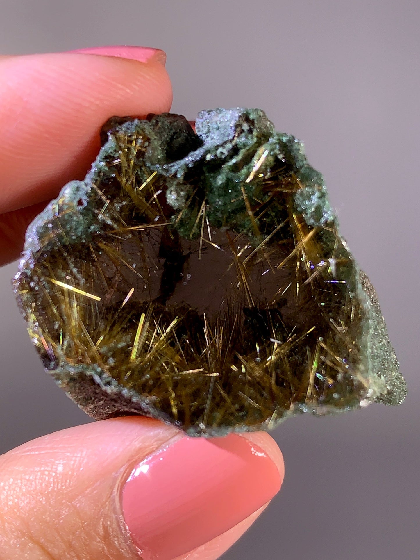 High-Quality Himalaya Green Garden Quartz with Gold Flower Rutile