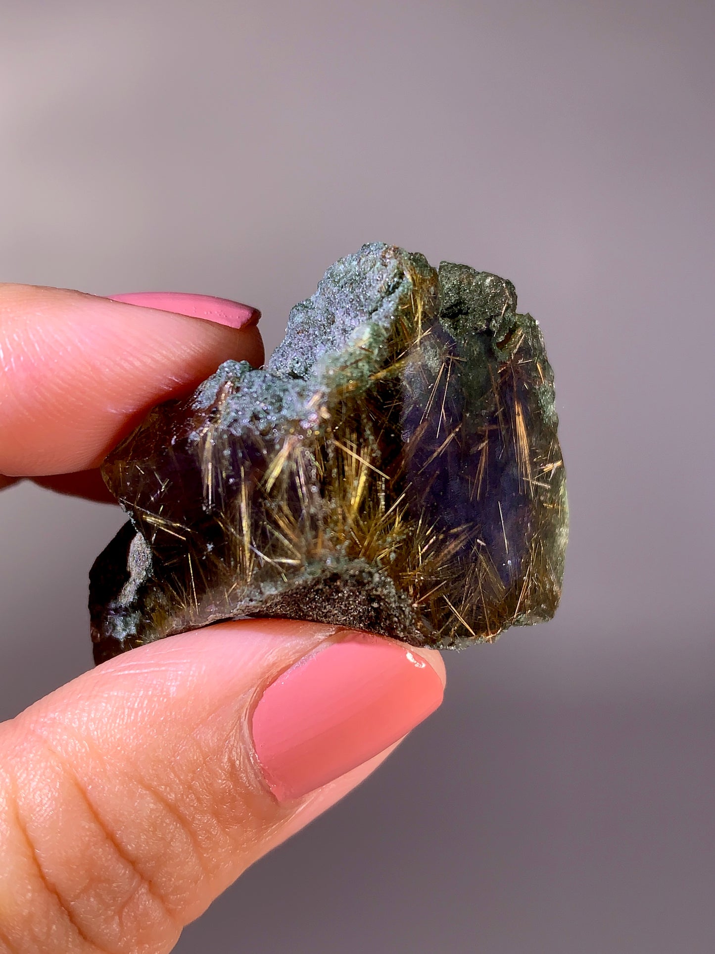 High-Quality Himalaya Green Garden Quartz with Gold Flower Rutile
