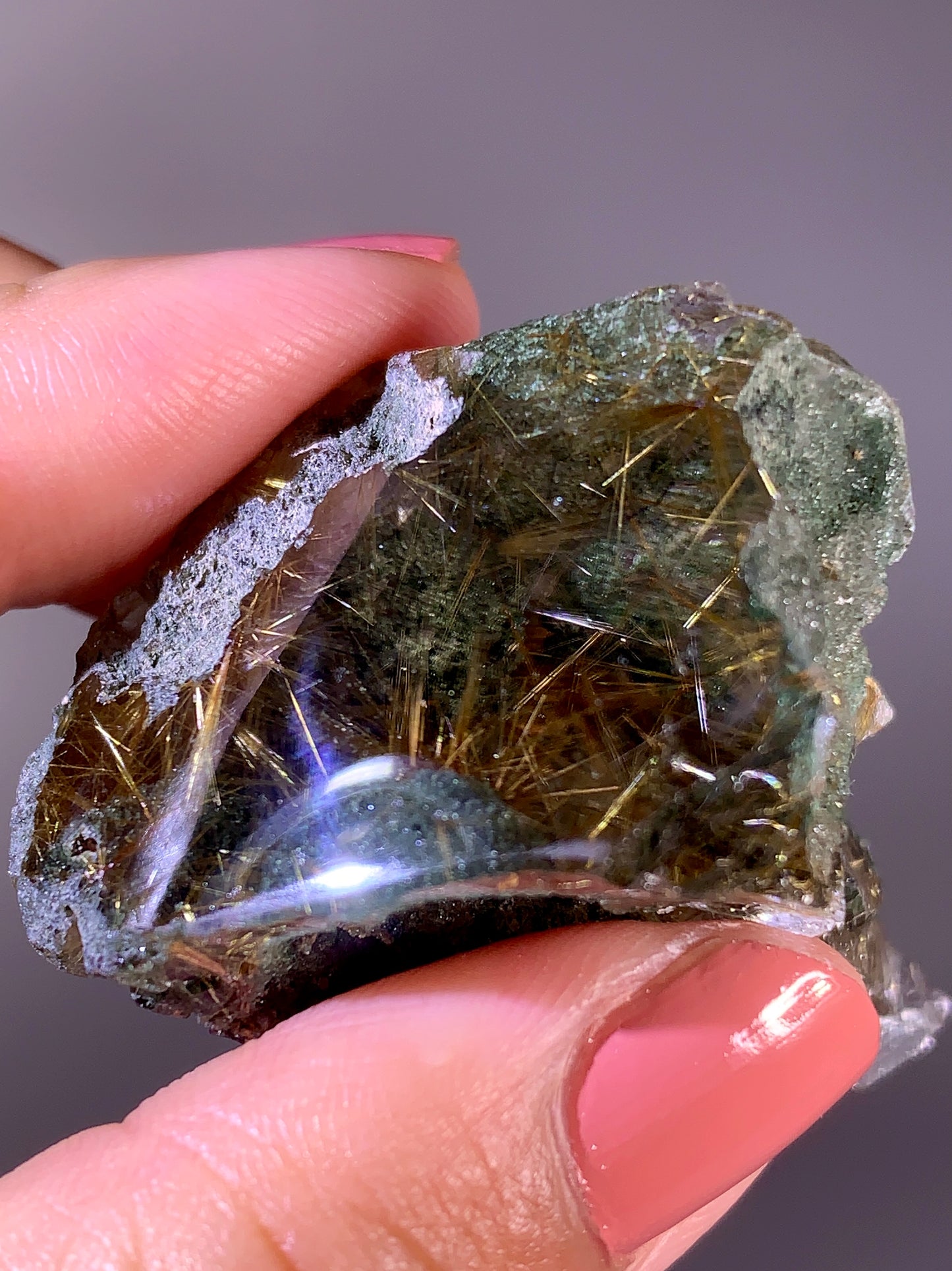 High-Quality Himalaya Green Garden Quartz with Gold Flower Rutile