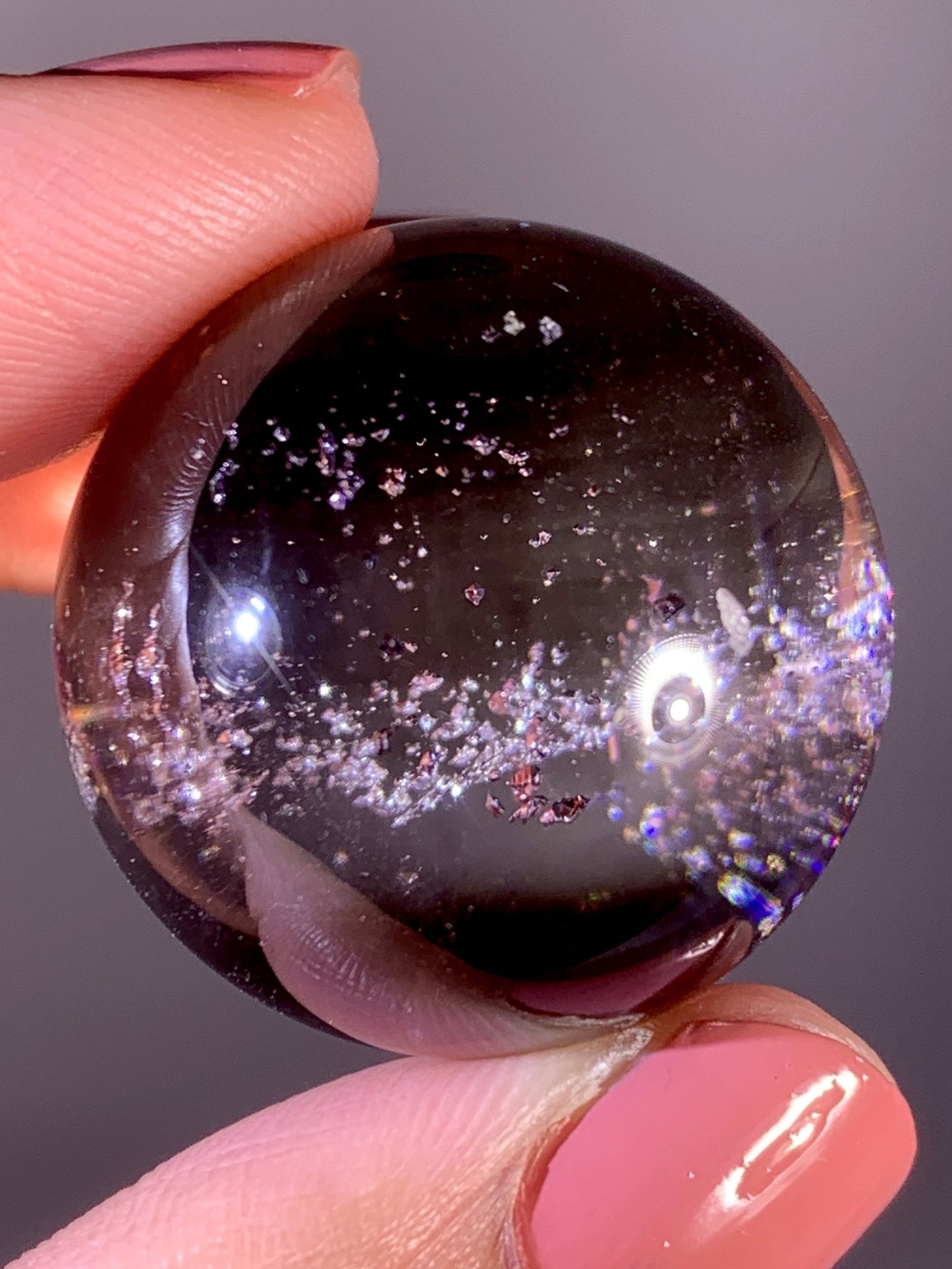 Collector's Piece Smoky Quartz & Amethyst Sphere with Negative Quartz-in-Quartz from Madagascar