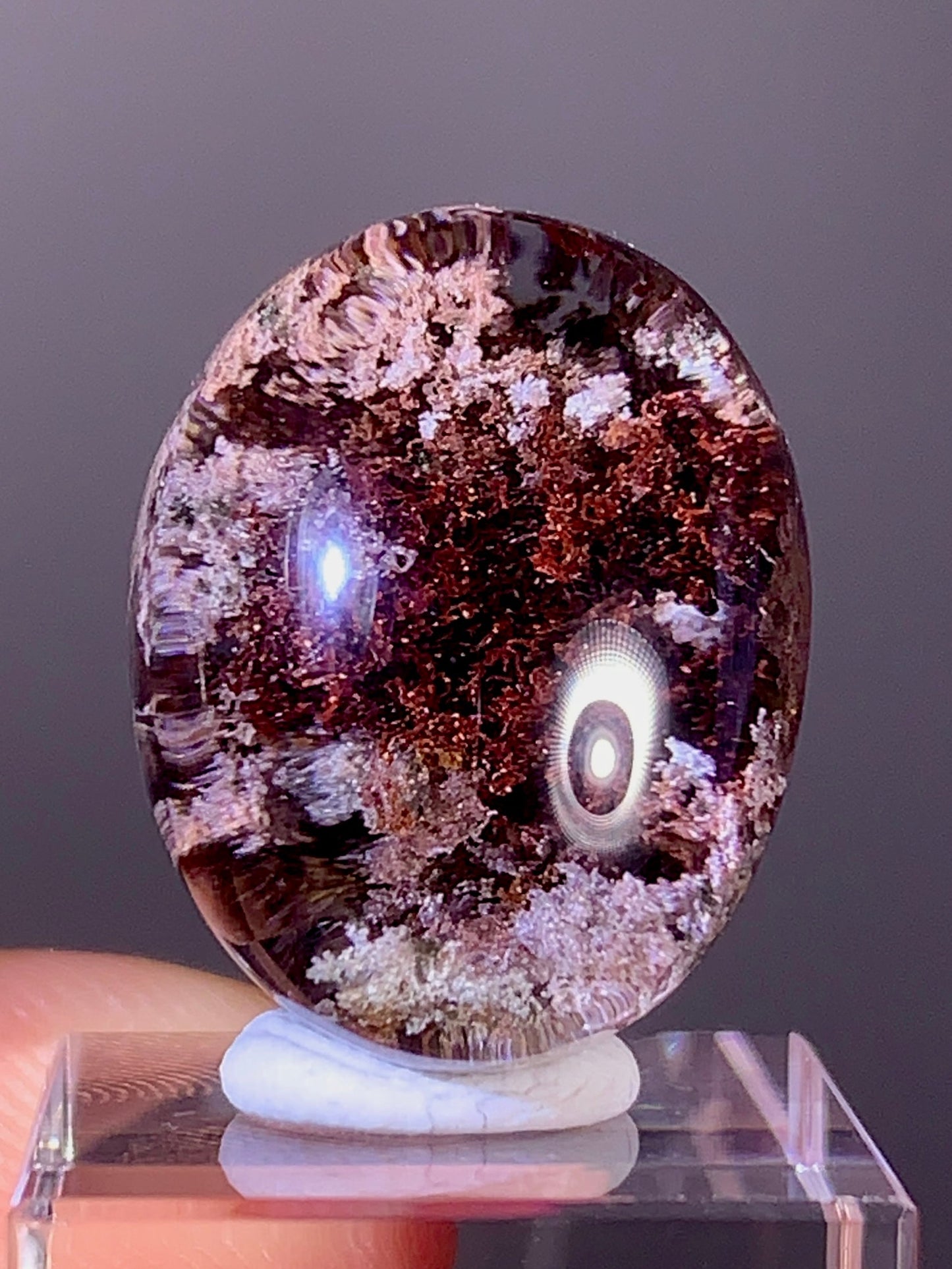 High-Quality Pink & Red Garden Quartz Cabochon from Brazil