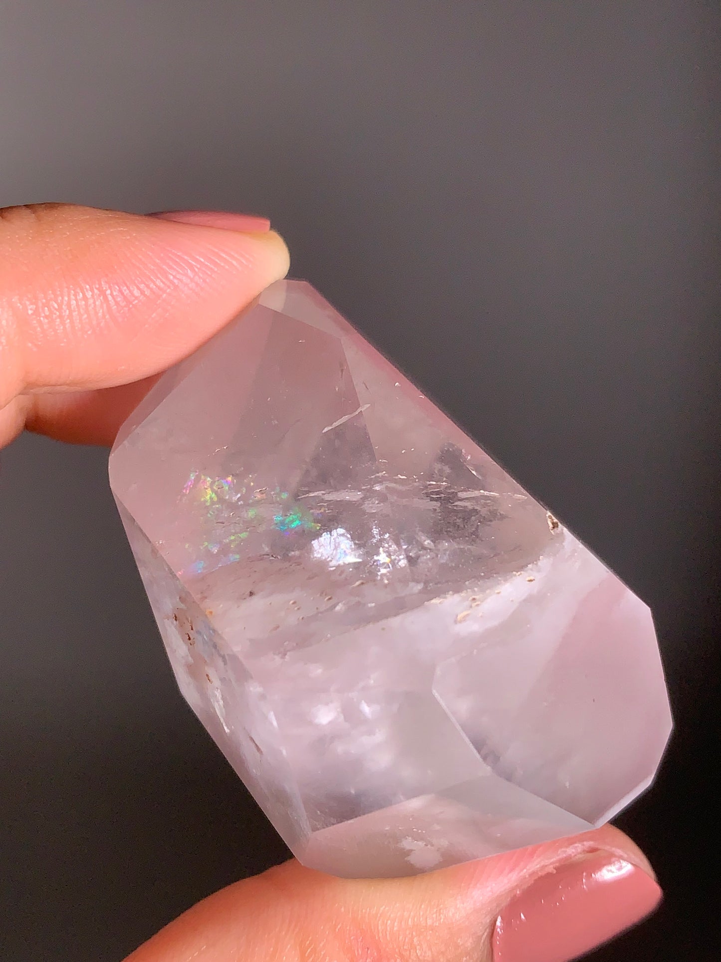 Rare Pink Lithium with White Amphibole Inclusion Tower from Brazil