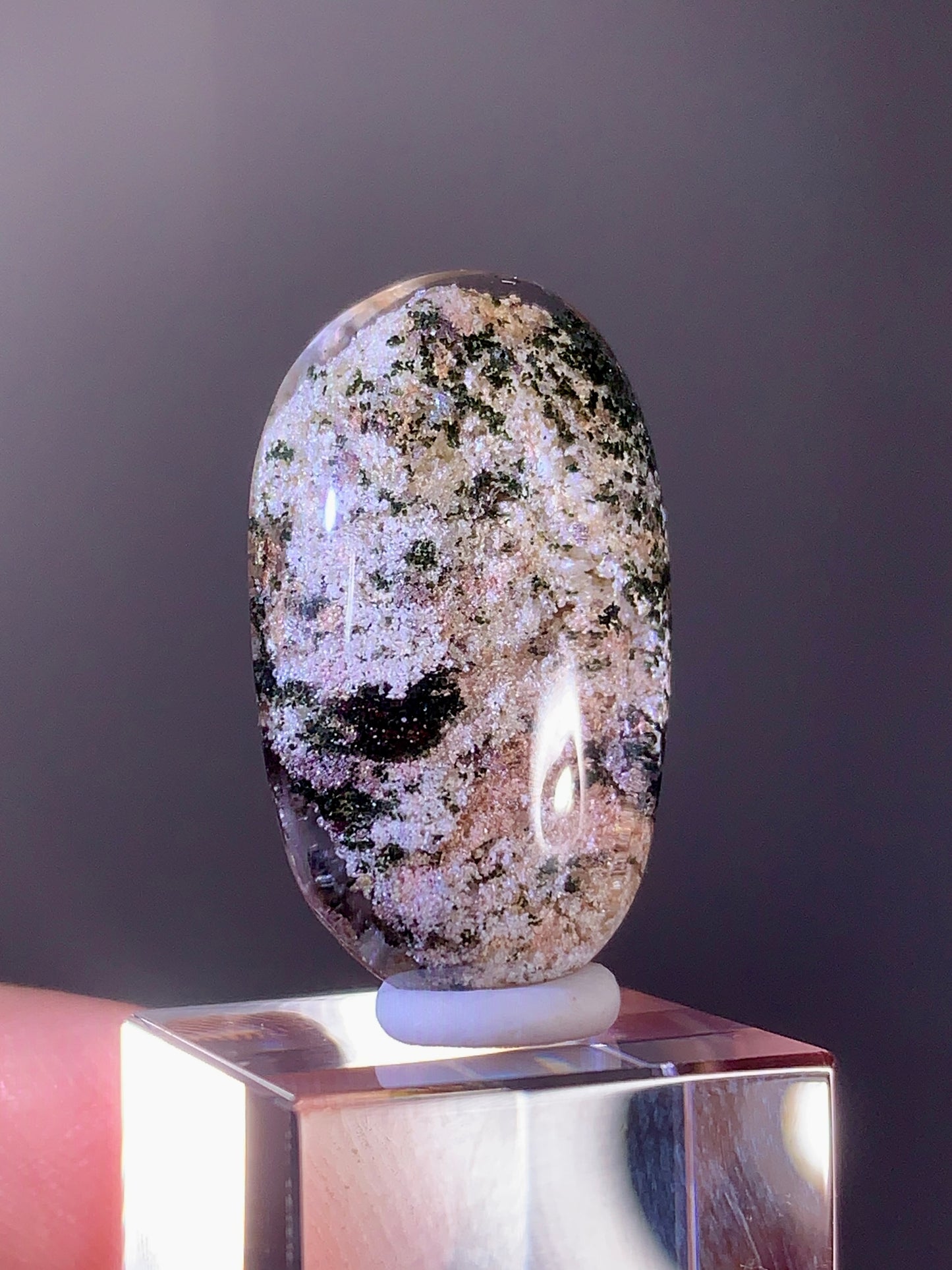 High-Quality Unique Color Combination Garden Quartz Cabochon from Brazil