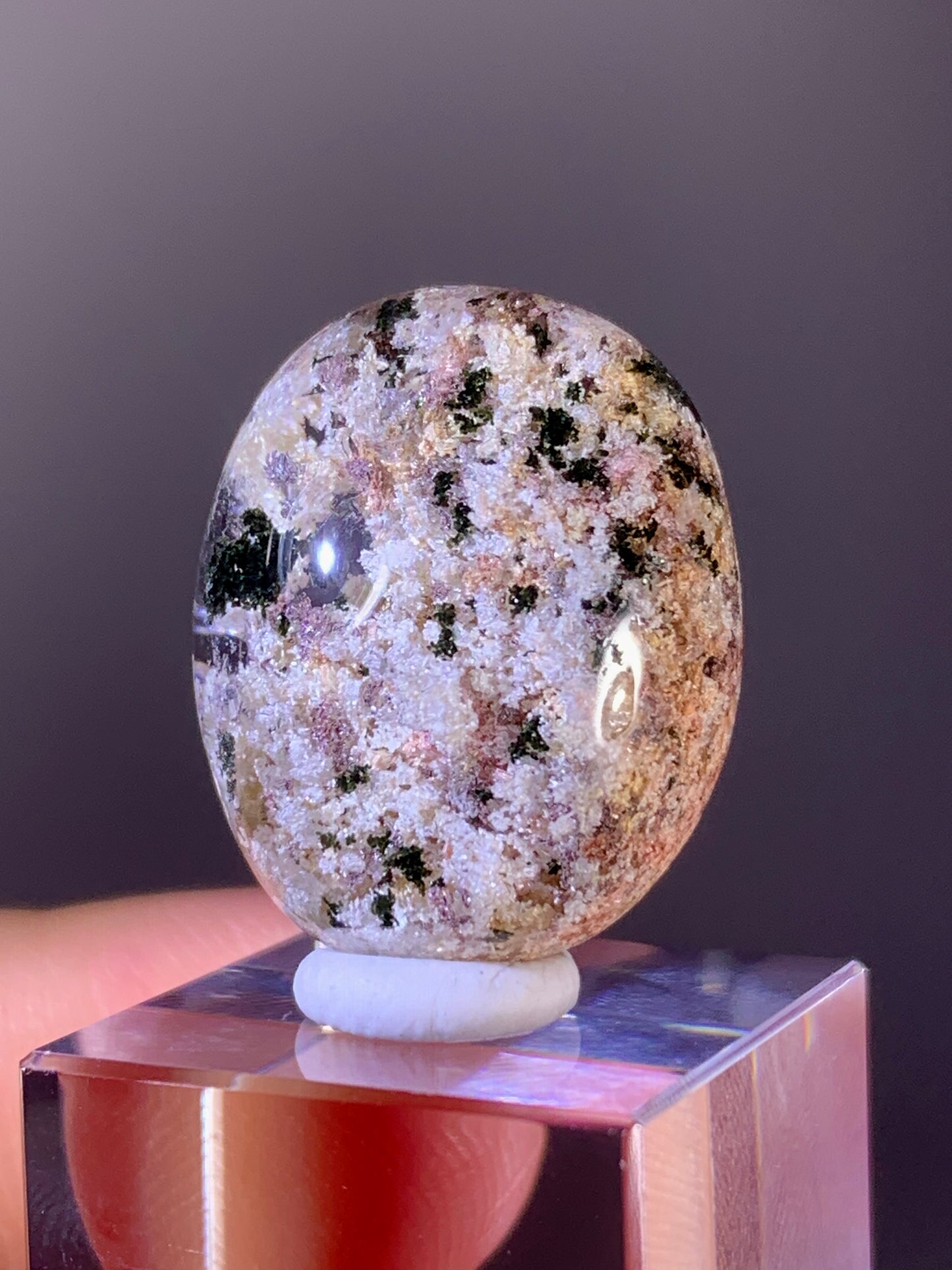 High-Quality Unique Color Combination Garden Quartz Cabochon from Brazil