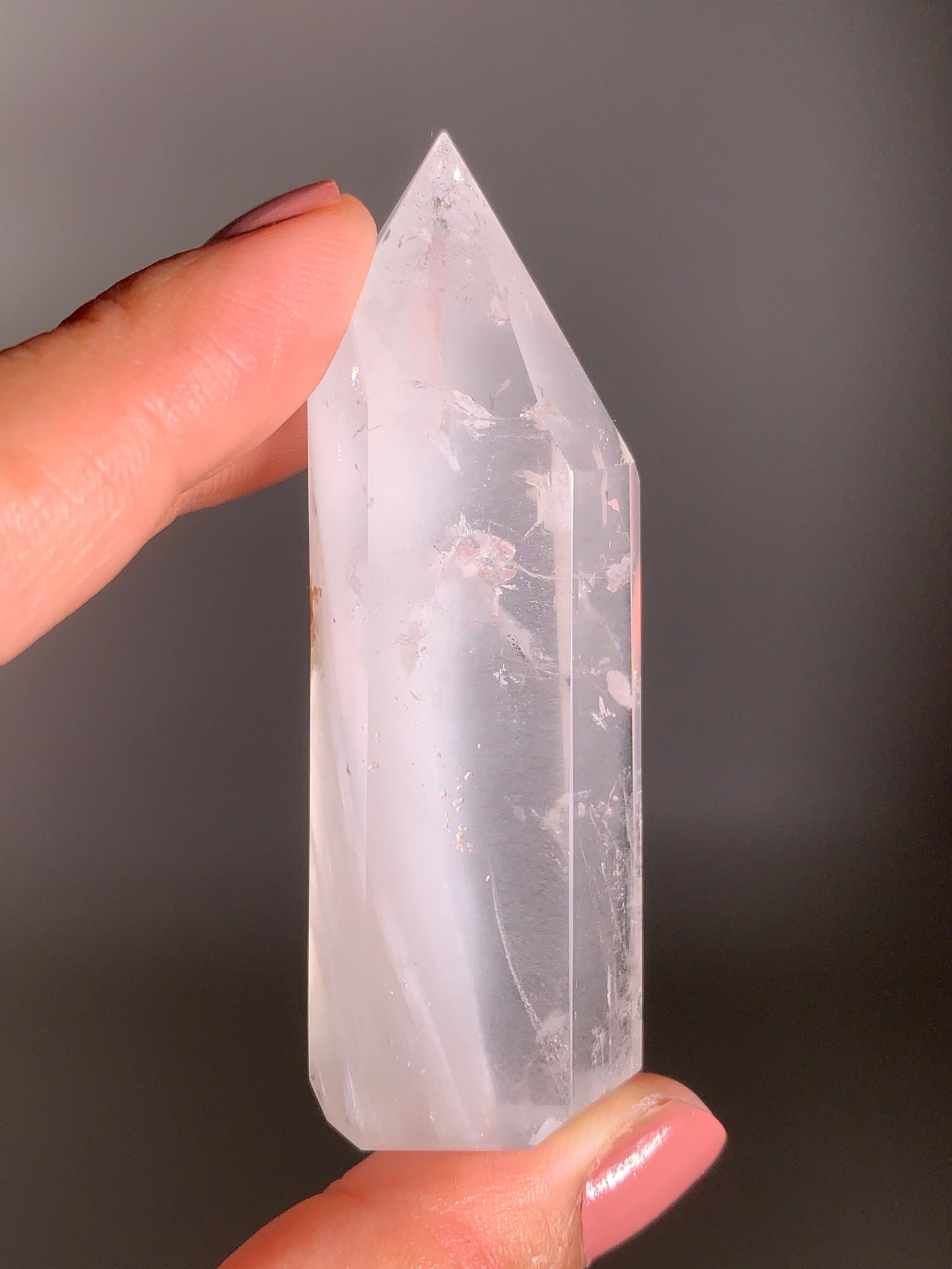 Rare Pink Lithium with White Amphibole Inclusion Tower from Brazil