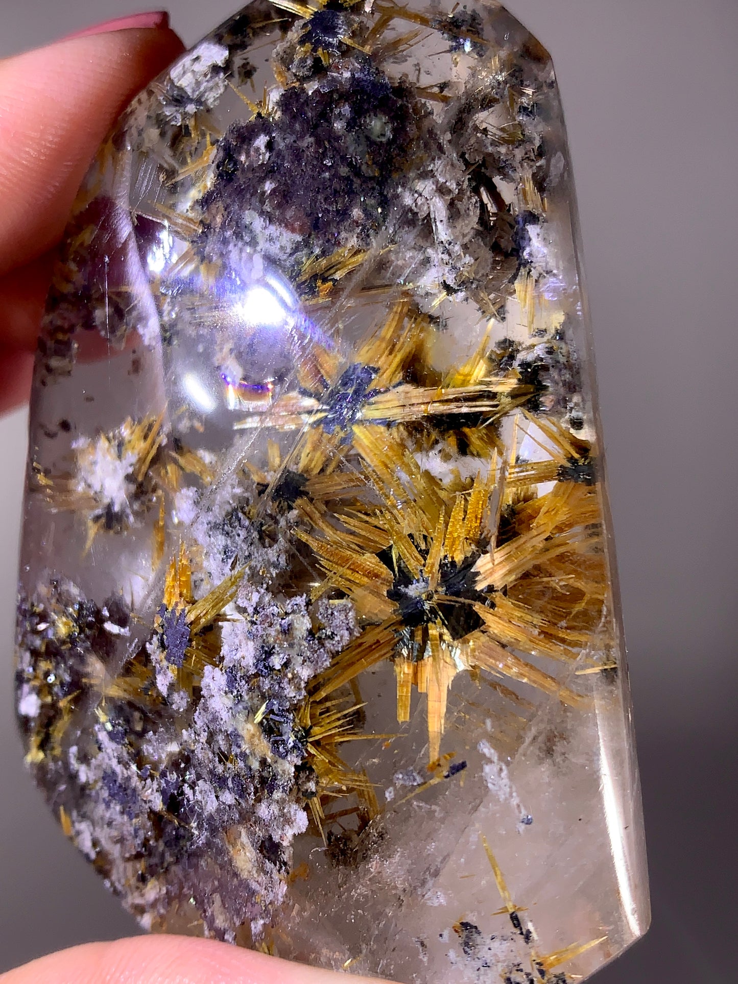 Collector's Grade Novo Horizonte Star Rutile with Garden & Shiny Hematite Self-Standing Freeform from Brazil