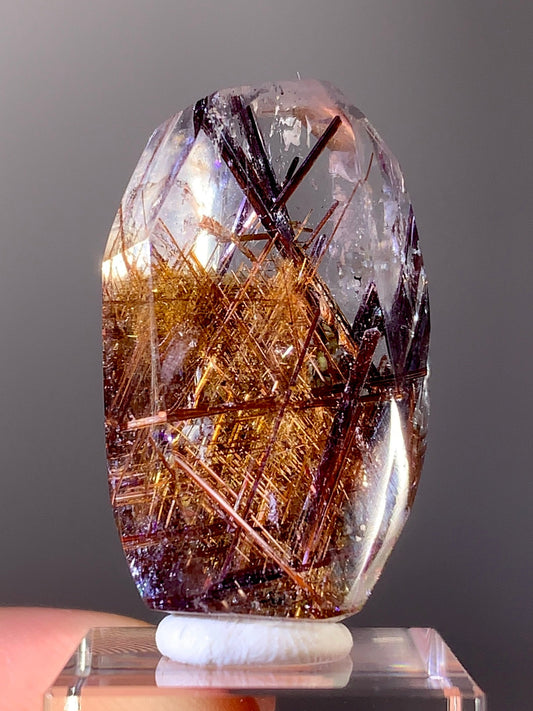 High-Quality Copper & Red Sagenite Rutile Freeform from Brazil