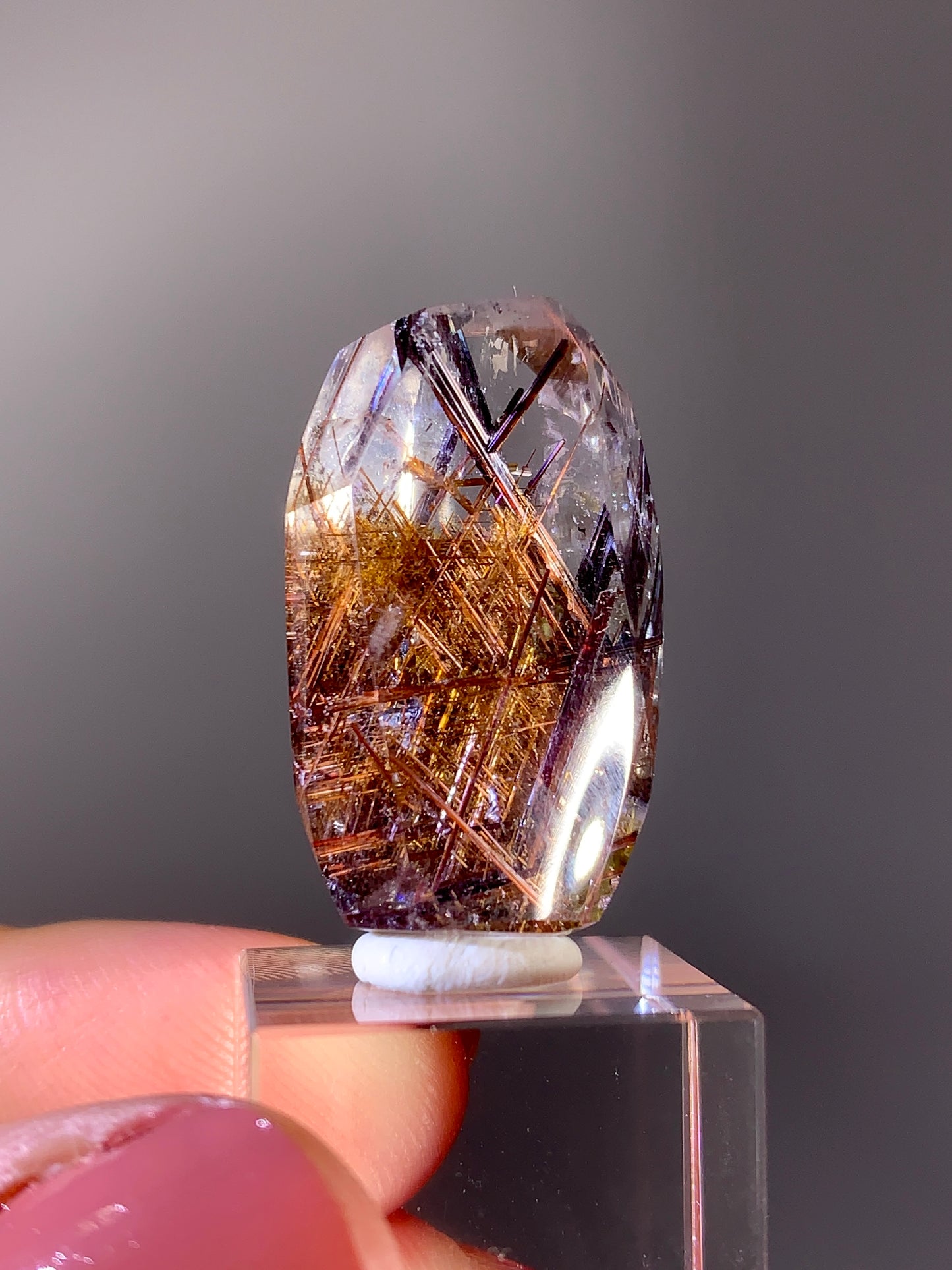 High-Quality Copper & Red Sagenite Rutile Freeform from Brazil