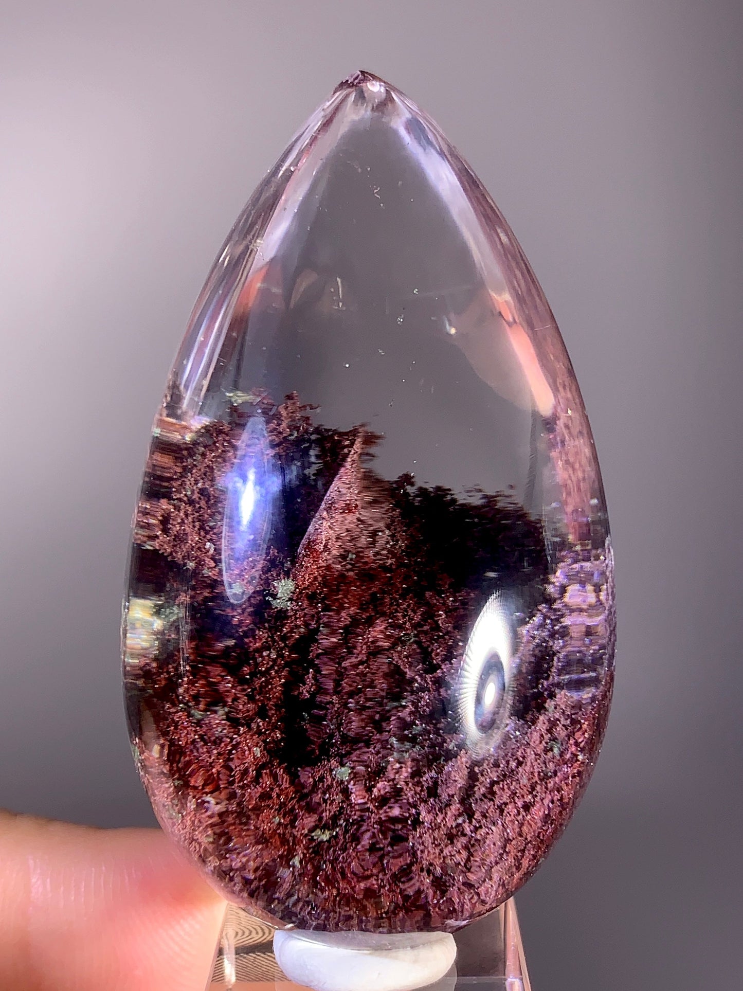 Collector's Grade Large Pink, Purple & Green Four Seasons Garden Quartz Polished Teardrop from Brazil