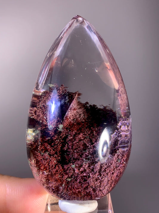 Collector's Grade Large Pink, Purple & Green Four Seasons Garden Quartz Polished Teardrop from Brazil