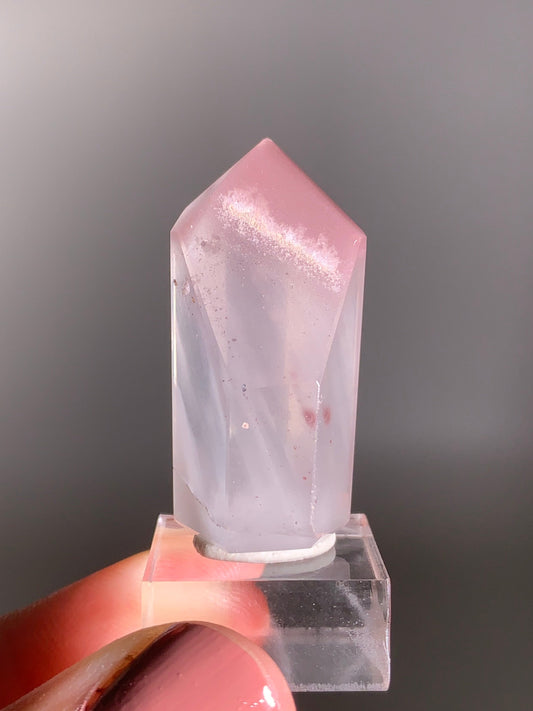 Rare Pink Lithium with White Amphibole Inclusion Tower from Brazil