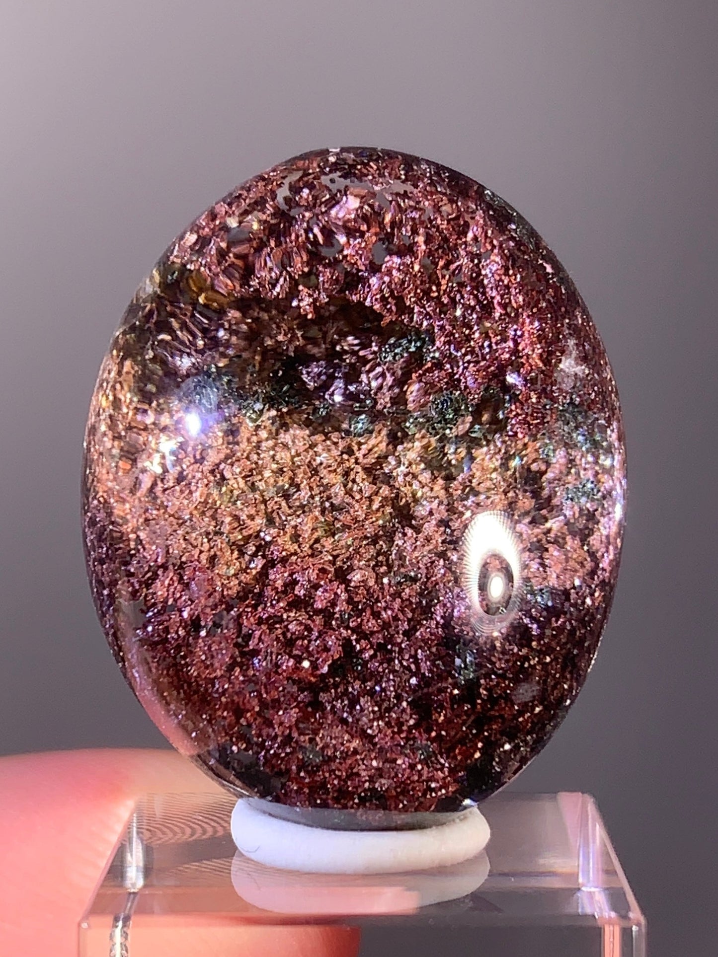 High-Grade Red, pink, Yellow & Green Four Seasons Garden Quartz Polished Cabochon from Brazil
