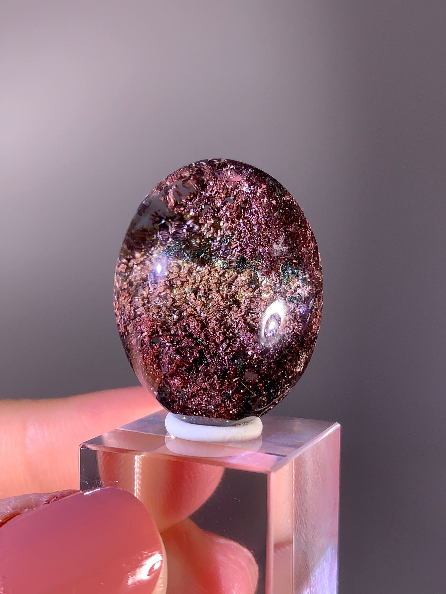 High-Grade Red, pink, Yellow & Green Four Seasons Garden Quartz Polished Cabochon from Brazil