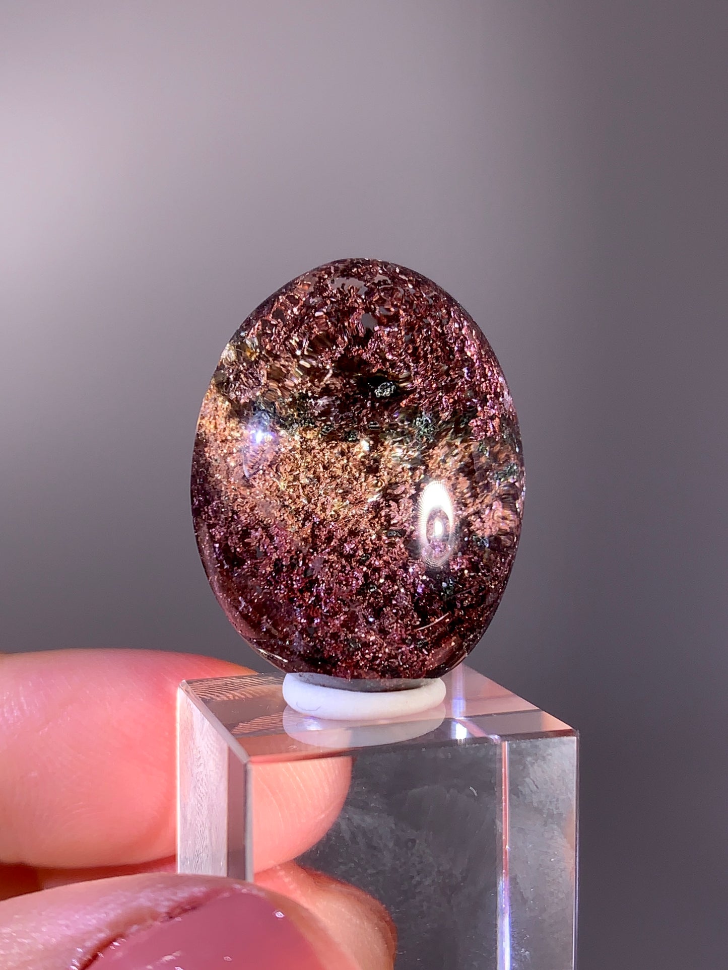 High-Grade Red, pink, Yellow & Green Four Seasons Garden Quartz Polished Cabochon from Brazil