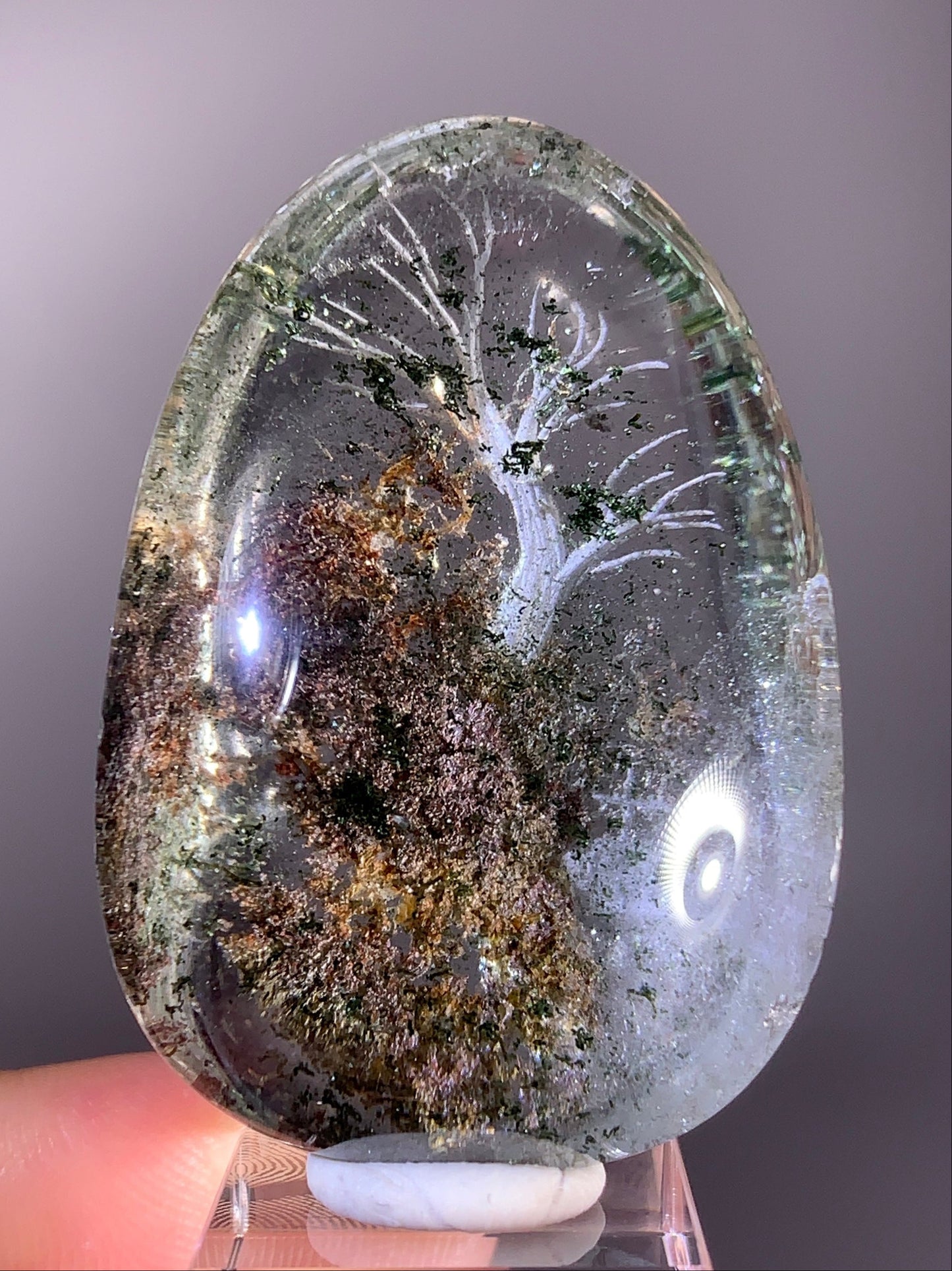 High-Quality Four Seasons Garden Quartz Autumn Tree Landscape Carving Polished Teardrop Crystal from Brazil