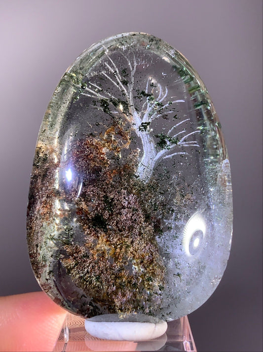 High-Quality Four Seasons Garden Quartz Autumn Tree Landscape Carving Polished Teardrop Crystal from Brazil