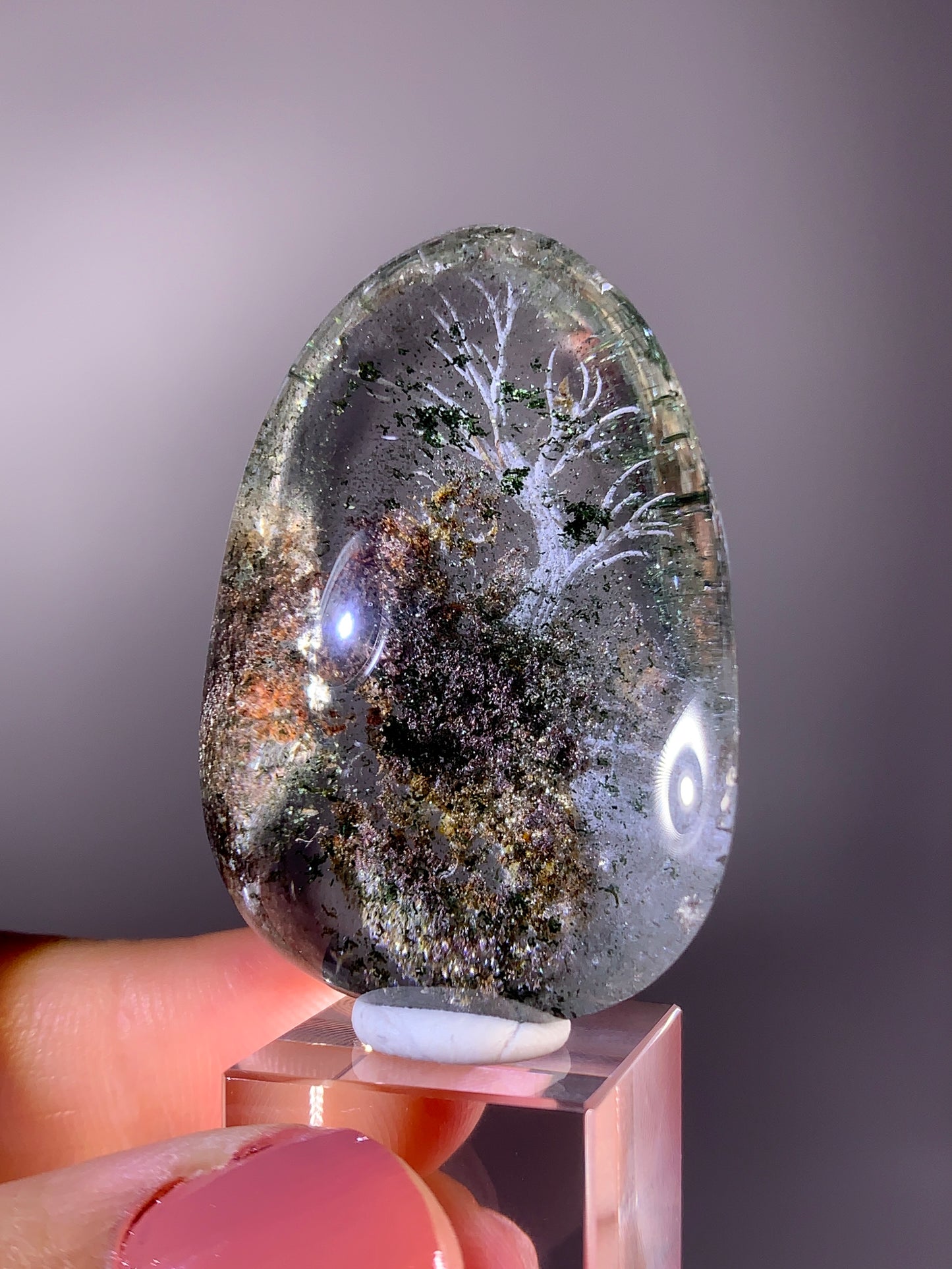 High-Quality Four Seasons Garden Quartz Autumn Tree Landscape Carving Polished Teardrop Crystal from Brazil
